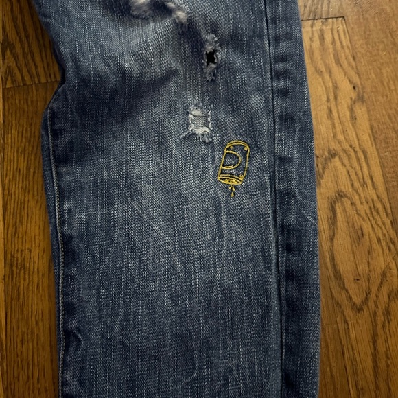 Vintage American Eagle Graffiti Skinny Jeans 33x30 - Picture 3 of 9